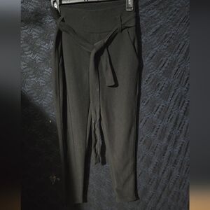 Women's Black Tie-Waist Stretchy Pants